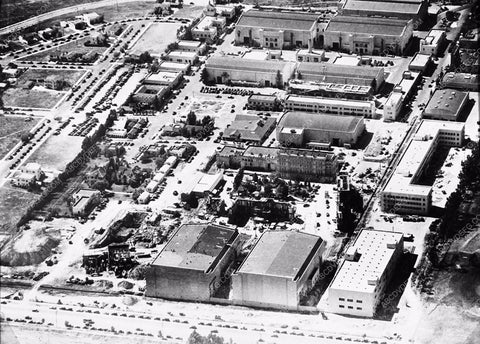 Historic Los Angeles 20th Century Fox Studios aerial shot at Pico 2578-29