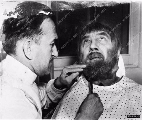Jack Pierce with comb in hand finishes Bela Lugosi as Igor 2707-04