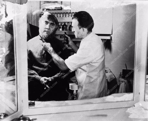maleup artist Jack Pierce and Bela Lugosi Son of Frankenstein 2707-07