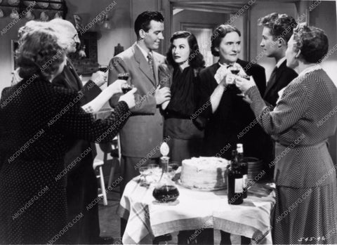 Sheila Ryan and birthday cake from film noir Railroaded 2752-33