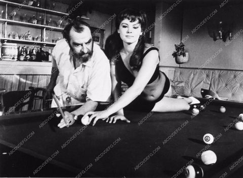 Hugh Griffith Barbara Harris in fishnet bodice on the pool table 2764-32