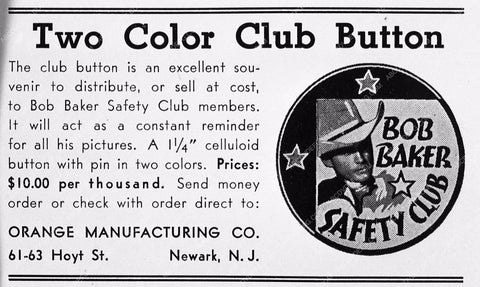 Bob Baker safety club badge distribution pamphlet 2818-34