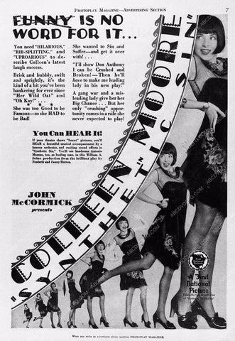 Colleen Moore flapper girl add slick film Synthetic Sin 2908-31