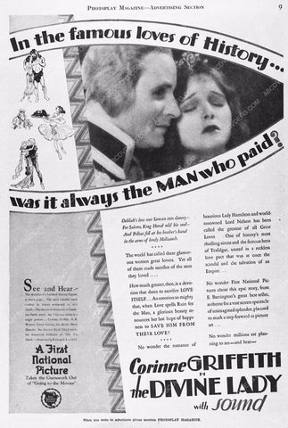 ad slick Corinne Griffith The Divine Lady 2909a-37
