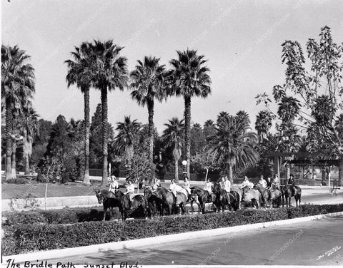 historic Hollywood LA Sunset Blvd. Bridle Path c 1929 cool photo 3021-04