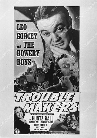 ad slick Leo Gorcey Huntz Hall Bowery Boys film Trouble Makers 3040-35