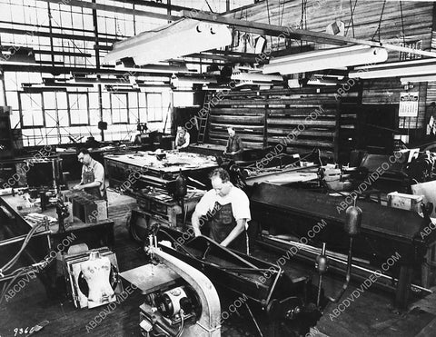 historic Los Angeles Hollywood MGM Studios metal shop and workers 3044-03