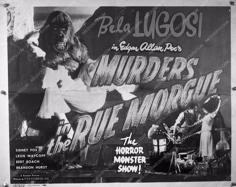 ad slick Bela Lugosi Murders in the Rue Morgue 3162-11