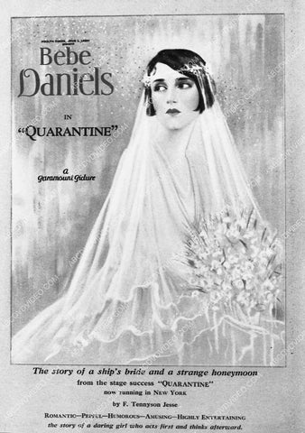 ad slick Bebe Daniels silent film Quarantine 3220-02