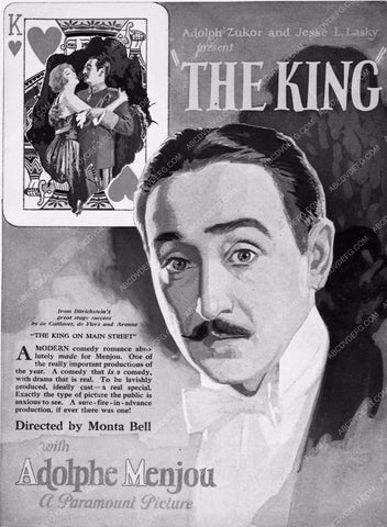 ad slick Adolphe Menjou The King 3239-28