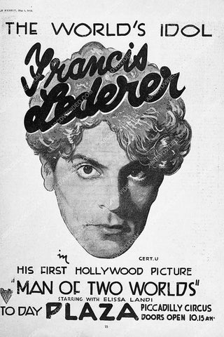 ad slick Francis Lederer film Man of Two Worlds 3273-13