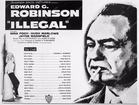 ad slick Edward G Robinson Nina Foch Jayne Mansfield Illegal 3398-01