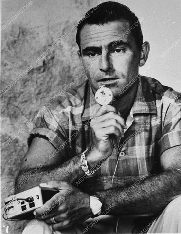 Rod Serling making notes w his tape recorder 3486-33