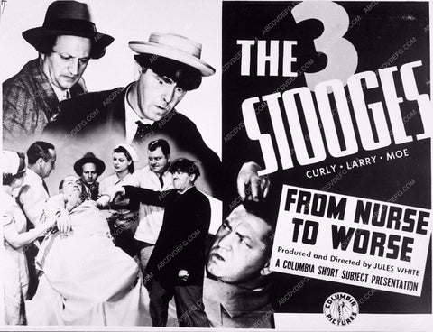 Moe Larry and Curly The Three Stooges From Nurse To Worse 3506-09