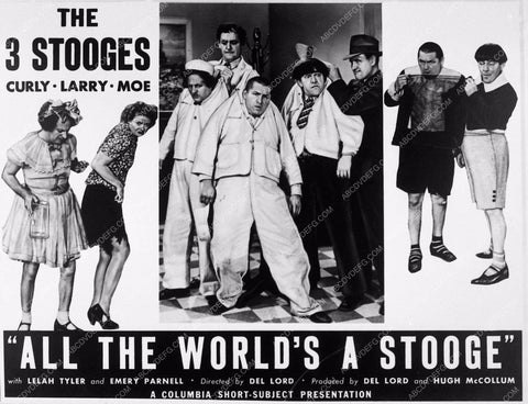 Moe Larry and Curly The Three Stooges All The World's A Stooge 3506-10