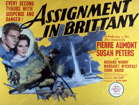Pierre Aumont Susan Peters film Assignment in Brittany 35m-10487