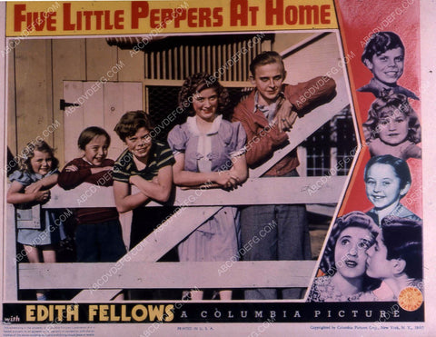 Edith Fellows and cast film Five Little Peppers at Home 35m-10715