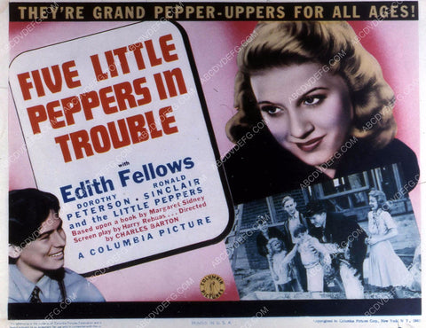 Edith Fellows and cast film Five Little Peppers in Trouble 35m-10720