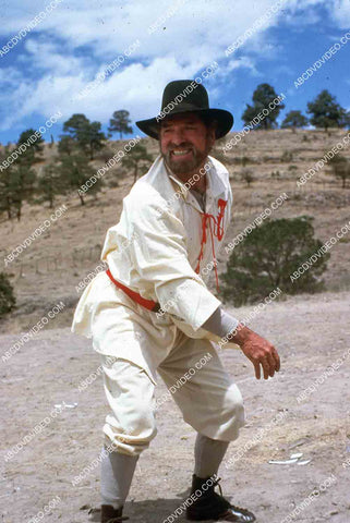 Burt Lancaster throwing a baseball maybe on set film Cattle Annie and Little Britches 35m-14400