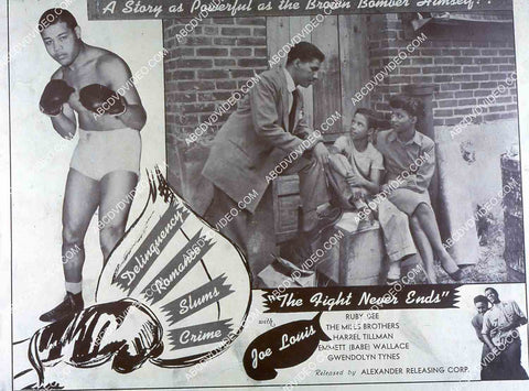 Joe Louis Ruby Dee all black cast film The Fight Never Ends 35m-14579