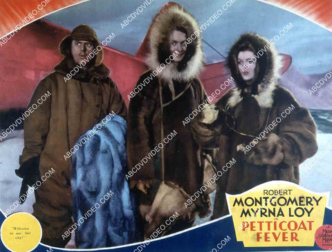 Robert Montgomery Myrna Loy in their parkas film Petticoat Fever 35m-15635