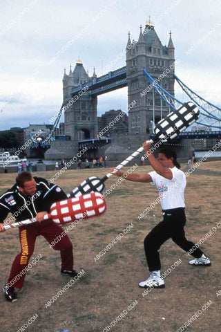 Jim Starr and athletes workout in London athletic game show TV American Gladiators 35m-15721