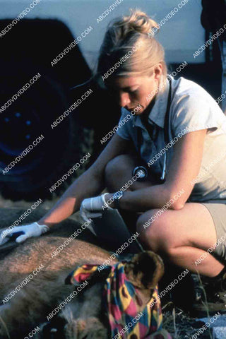 Trude Mostue nursing a lion Animal Planet documentary TV Vets in the Wild 35m-15919