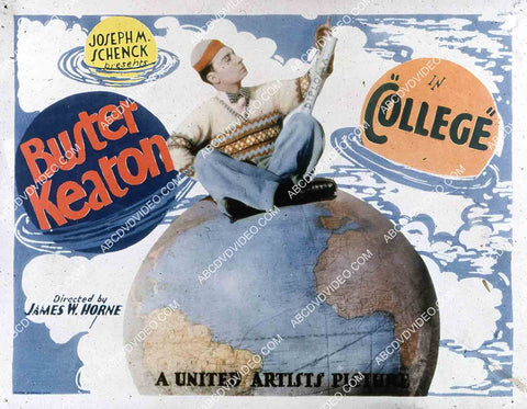 Buster Keaton sitting on top of the world silent film College 35m-15989