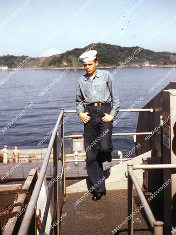 circa 1956 U.S. sailor on deck aircraft carrier USS Shangri-La 35m-16303