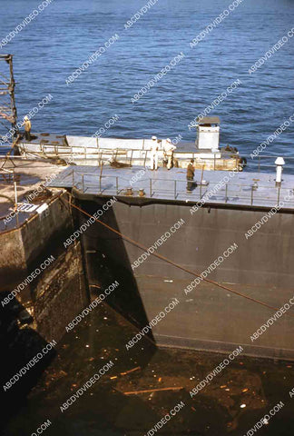 circa 1956 U.S. Naval shipyard Subic Bay Philippines aircraft carrier USS Shangri-La in dry dock 35m-16305