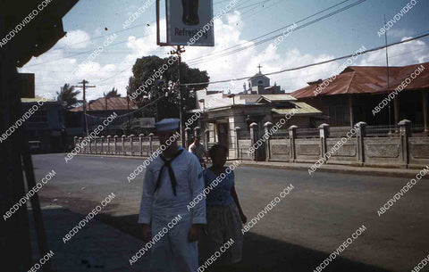 circa 1956 U.S. sailor tours historic Philippines Olongapo City 35m-16331