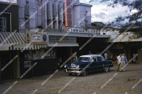 circa 1956 U.S. sailor tours historic Philippines Olongapo City cinemascope theatre Helen of Troy 35m-16332