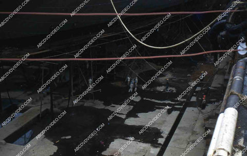 circa 1956 U.S. Naval shipyard Subic Bay Philippines aircraft carrier USS Shangri-La in dry dock 35m-16339