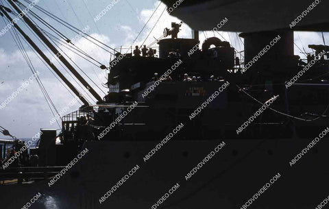 circa 1956 U.S. Naval support vessels viewed from deck aircraft carrier USS Shangri-La 35m-16373