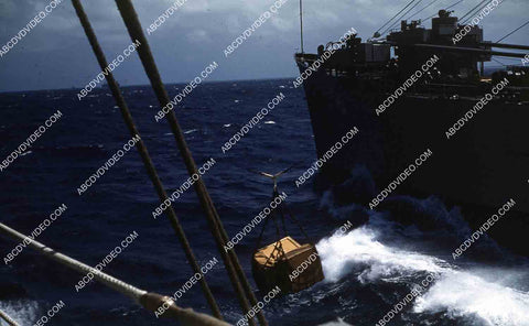 circa 1956 U.S. Naval support vessels viewed from deck aircraft carrier USS Shangri-La 35m-16375