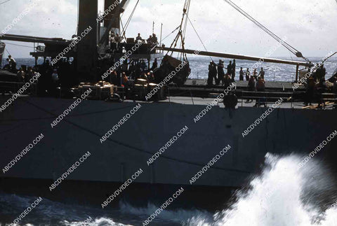 circa 1956 U.S. Naval support vessels viewed from deck aircraft carrier USS Shangri-La 35m-16376