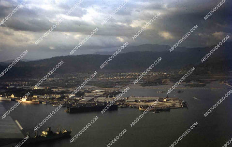 circa 1956 U.S. sailor tours historic Philippines from air USS Shangri-La in Subic Bay 35m-16405