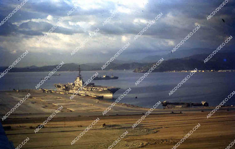 circa 1956 U.S. sailor tours historic Philippines from air USS Shangri-La in Subic Bay 35m-16406