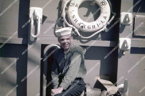 circa 1956 U.S. sailor on deck aircraft carrier USS Shangri-La 35m-16442