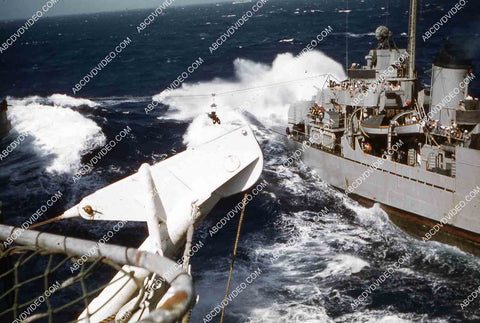 circa 1956 U.S. Naval support vessels viewed from deck aircraft carrier USS Shangri-La 35m-16446
