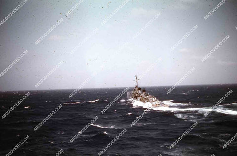 circa 1956 U.S. Naval support vessels viewed from deck aircraft carrier USS Shangri-La 35m-16452
