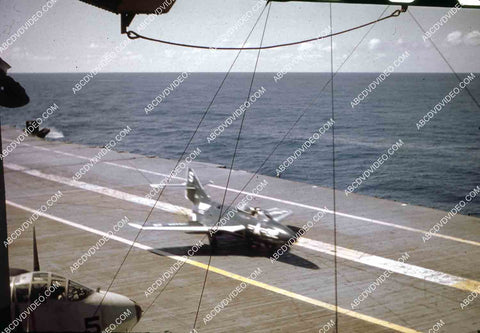 circa 1956 U.S. Naval flight deck operations aircraft carrier USS Shangri-La jets & equipment 35m-16466