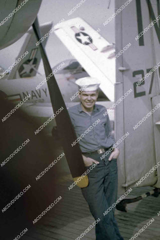 circa 1956 U.S. Naval flight deck operations aircraft carrier USS Shangri-La jets & equipment 35m-16477