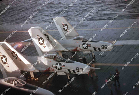 circa 1956 U.S. Naval flight deck operations aircraft carrier USS Shangri-La jets & equipment 35m-16483