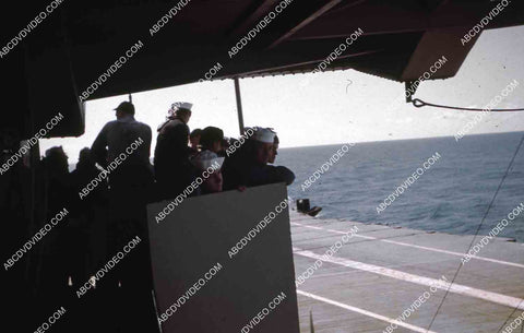 circa 1956 U.S. Naval flight deck operations aircraft carrier USS Shangri-La jets & equipment 35m-16485