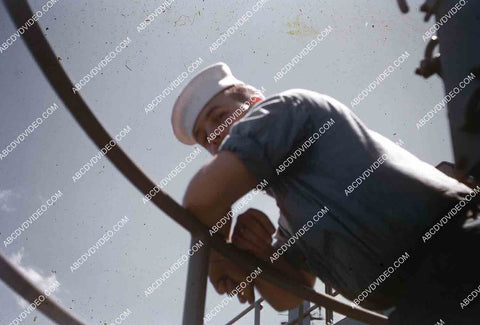circa 1956 U.S. sailor on deck aircraft carrier USS Shangri-La 35m-16489