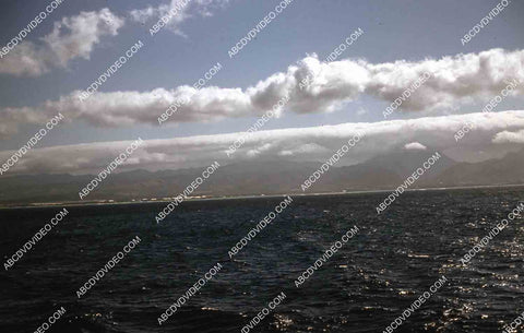 circa 1956 view of Hawaii from the deck of aircraft carrier USS Shangri-La 35m-16490