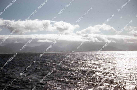 circa 1956 view of Hawaii from the deck of aircraft carrier USS Shangri-La 35m-16492