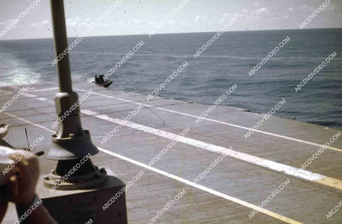 circa 1956 U.S. Naval flight deck operations aircraft carrier USS Shangri-La jets & equipment 35m-16519