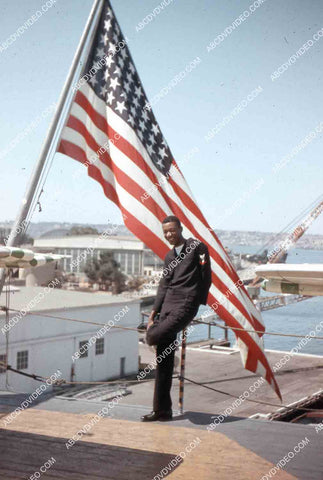 circa 1956 U.S. sailor at San Diego Naval Base patriotic shot 35m-16542
